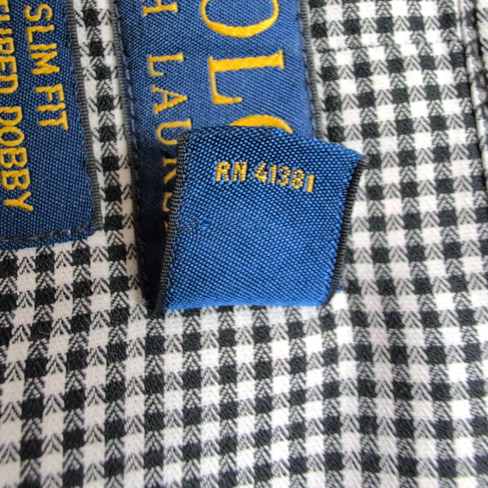 Chemise Polo Ralph Lauren L Noire Carreaux Slim Fit Textured Dobby Shirt