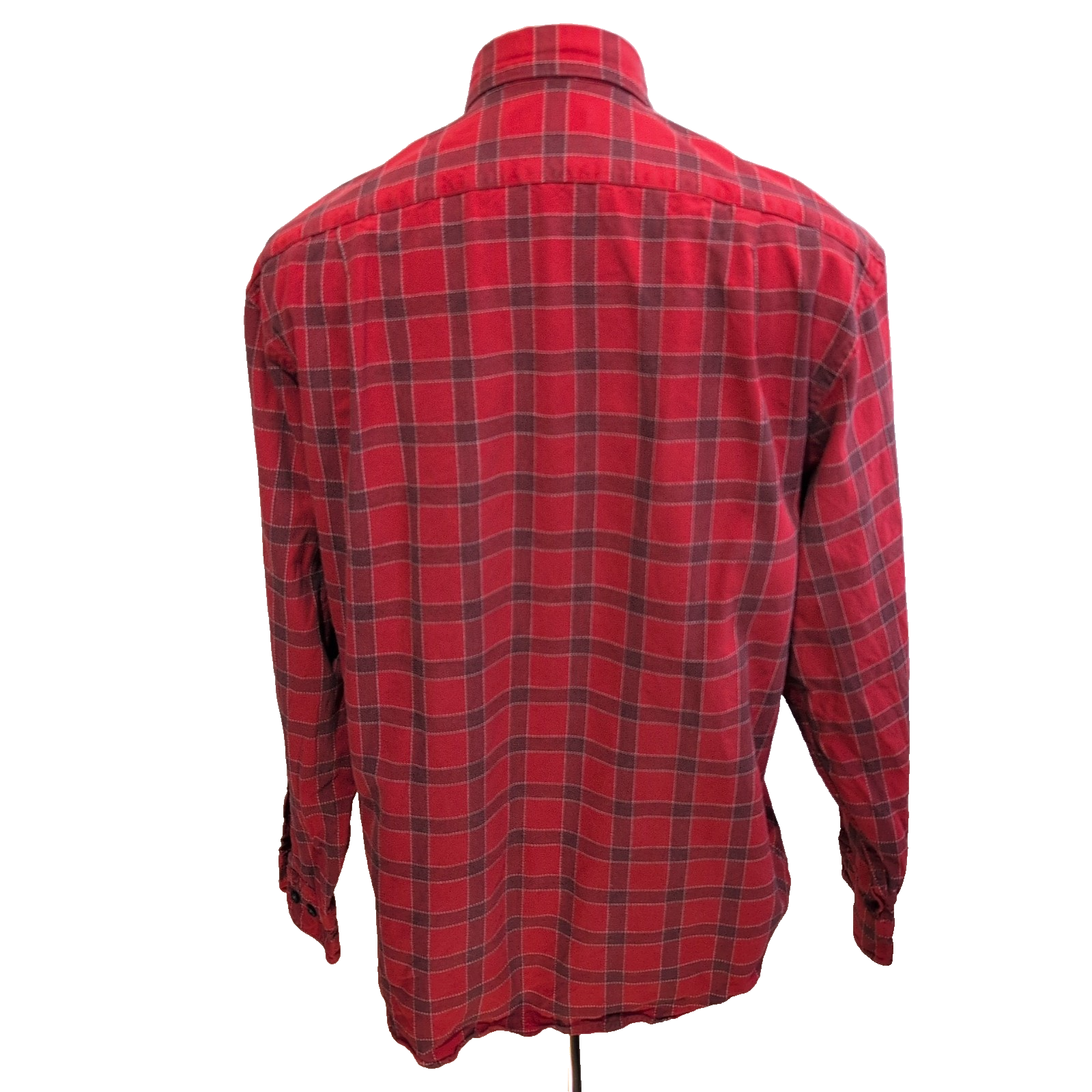 Chemise Nautica L Rouge Carreaux Coton Robuste Poche Logo Manches Longues