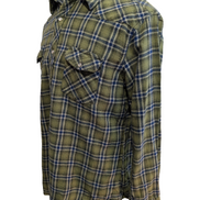 Wrangler L Chemise Western Flanelle Verte Carreaux Boutons-pression