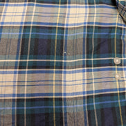 Chemise manches courtes L.L. Bean bleu marine à carreaux taille XL
