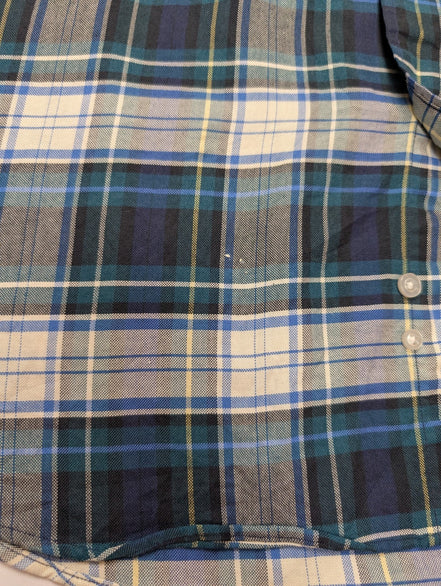 Chemise manches courtes L.L. Bean bleu marine à carreaux taille XL