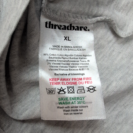 T-shirt Threadbare XL Gris Chiné Japon Bonsaï Tokyo 100% Coton Regular Fit