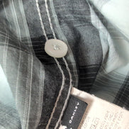 Chemise Oakley M Gris Carreaux 100% Coton Manches Courtes Logo Brodé