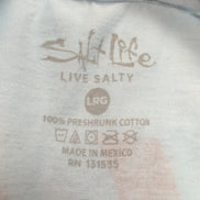 T-shirt Salt Life L Bleu Clair Manches Longues Graphique Neuf Étiquette