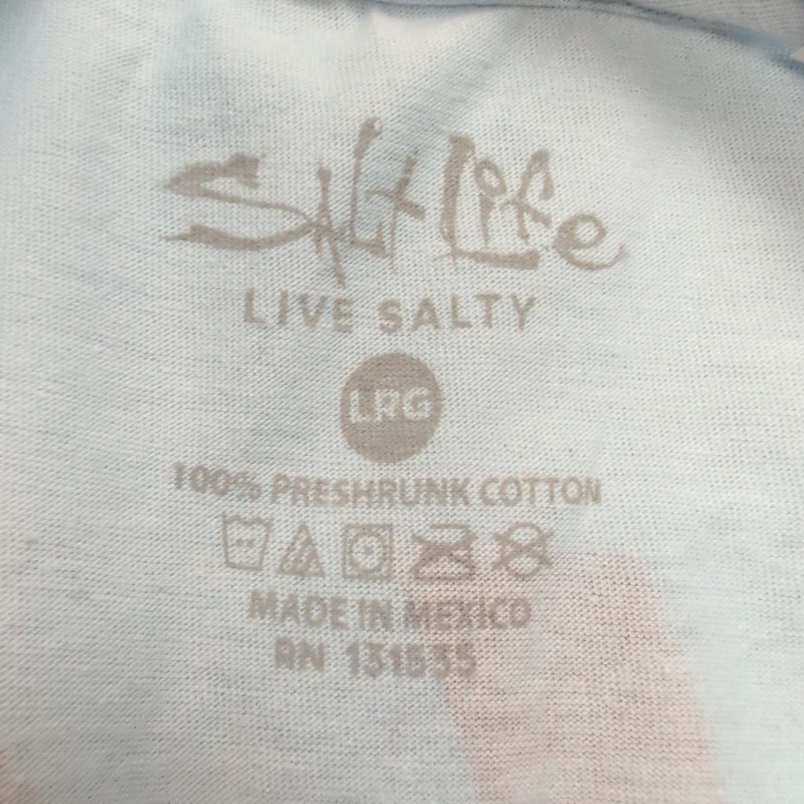 T-shirt Salt Life L Bleu Clair Manches Longues Graphique Neuf Étiquette