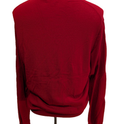 Pull POLO RALPH LAUREN Rouge Col V 100% Laine MERINOS Doux Taille L Homme Luxe