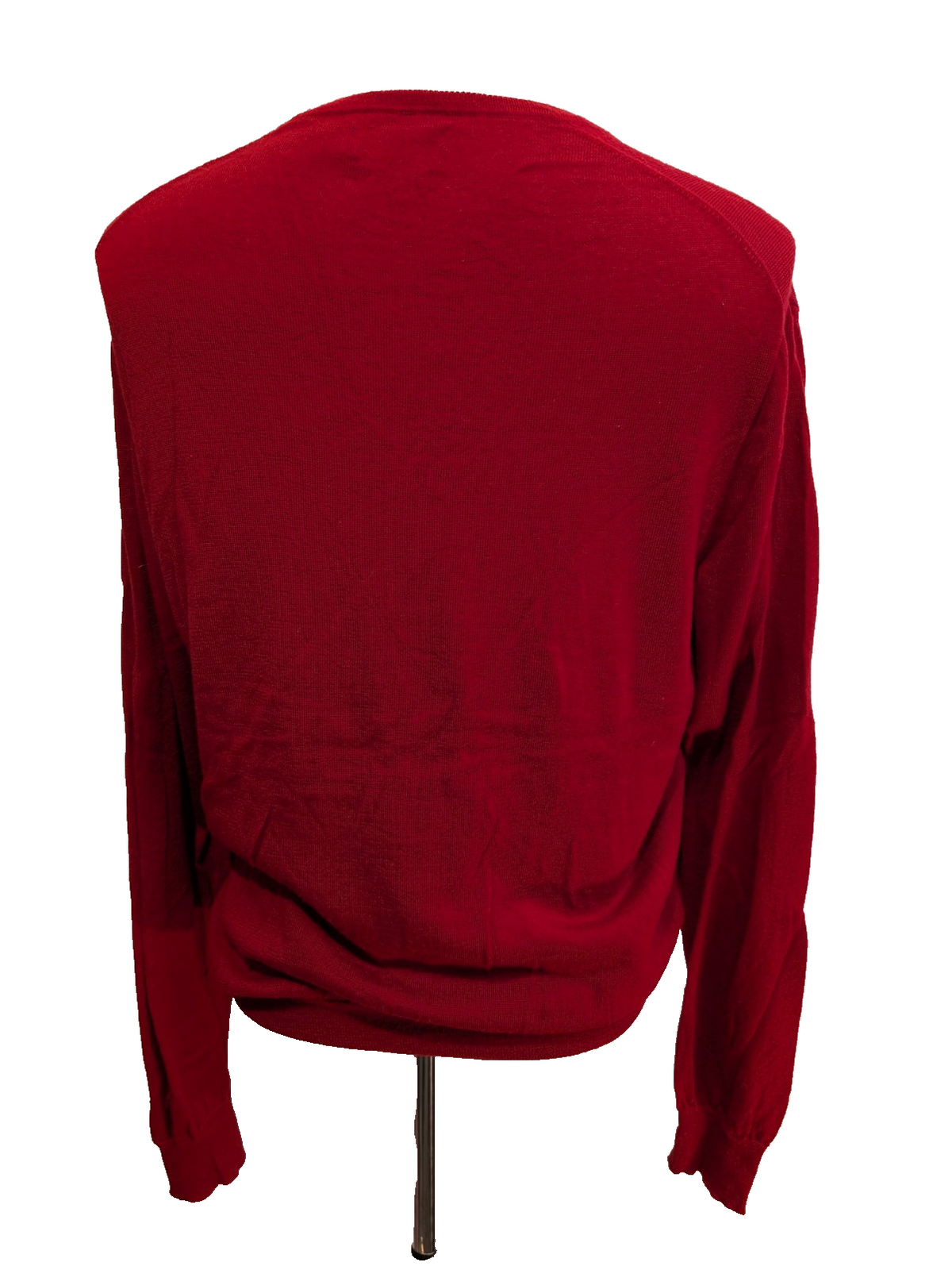 Pull POLO RALPH LAUREN Rouge Col V 100% Laine MERINOS Doux Taille L Homme Luxe