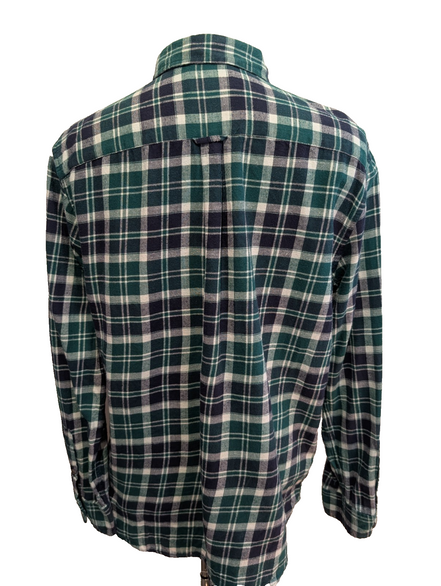 🐻 CHEMISE FLANELLE PERFORMANCE CHAPS L (G) CARREAUX VERT BLEU MARINE LOGO BRODÉ
