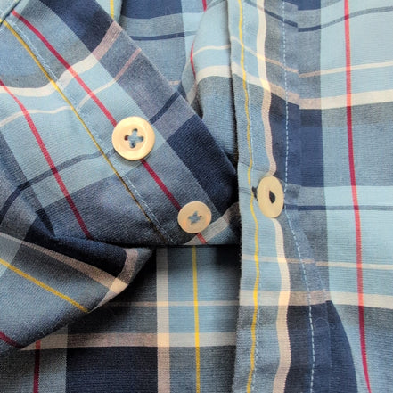 Chemise Nautica M Bleu Foncé Bleu Clair Carreaux Coton Stretch