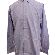 Chemise Ralph Lauren Homme M Violet Carreaux Gingham Manches Longues Custom Fit
