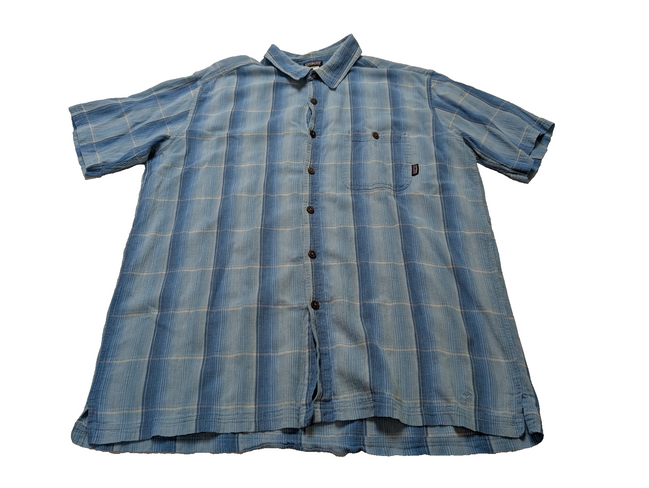 Chemise Patagonia bleue à carreaux manches courtes taille XL #277msch
