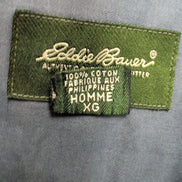 Chemise Eddie Bauer XL Gris Anthracite 100% Coton Épais Vintage manches longues