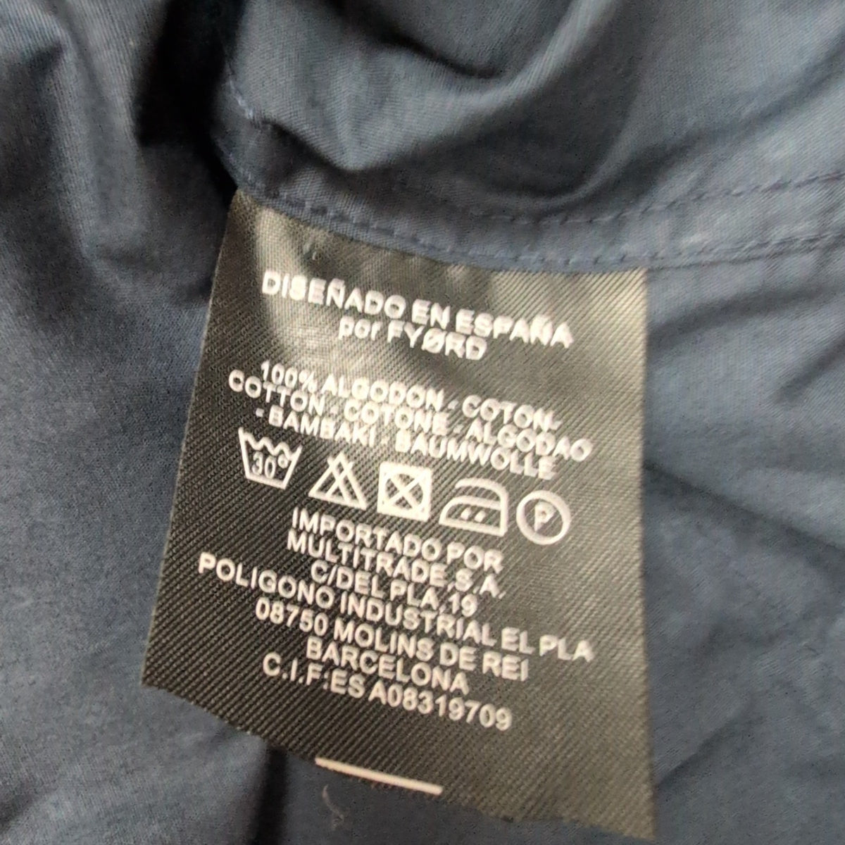 Chemise FYORD Black Label 9 S Slim Fit bleu marine motifs neuve étiquette