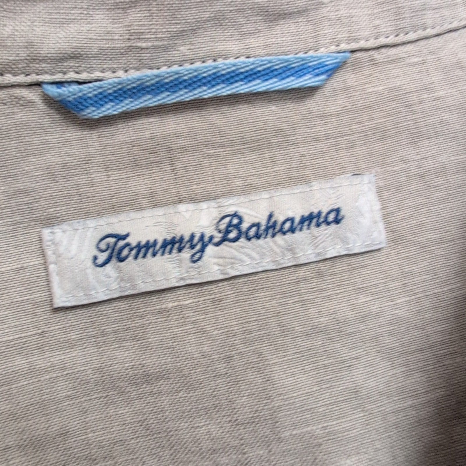 Chemise Hawaïenne Tommy Bahama Lin Noir Manches Longues L