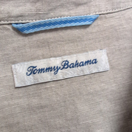 Chemise Hawaïenne Tommy Bahama Lin Noir Manches Longues L