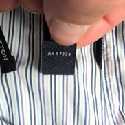 Chemise Nautica L  Rayures Bleu Coton Mercerisé Logo bleu ciel Manches longues