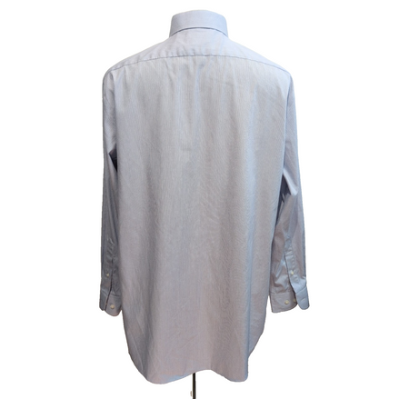 Chemise Stafford Taille XL Bleue Rayures Performance Pinpoint Coton Polyster
