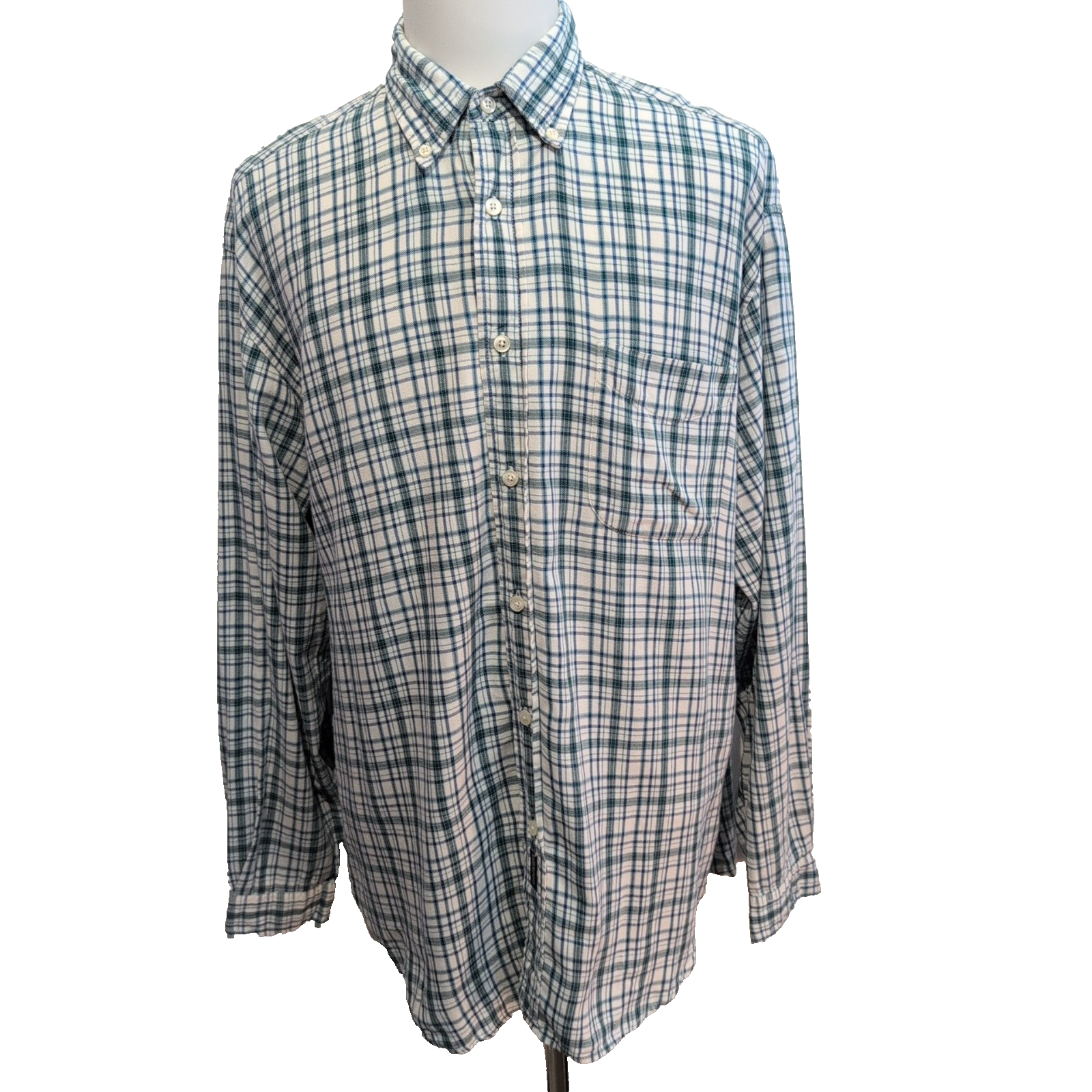 Chemise Dockers verte à carreaux 100% coton manches longues 1 poche XL XXL