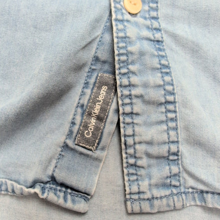 Chemise Calvin Klein bleue jean slim fit taille M #205e