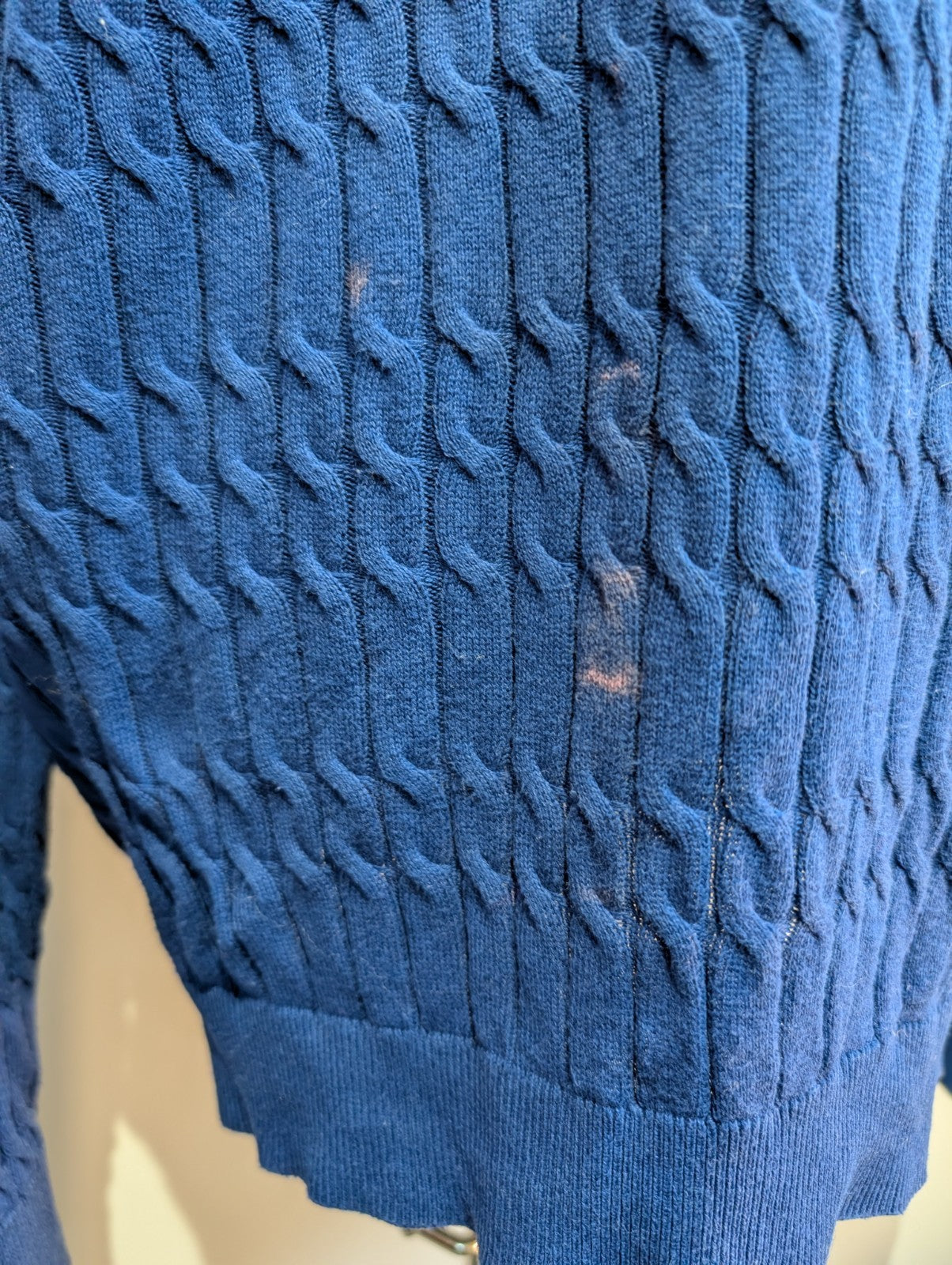 Pull Femme Tommy Hilfiger Bleu Électrique Torsadé - Taille 3XL