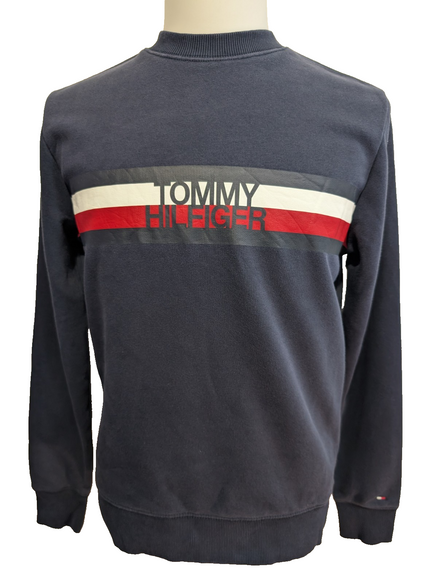 ➜ Sweat Col Rond Tommy Hilfiger Vintage - Logo Poitrine - Marine - Taille M