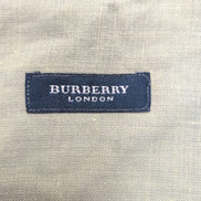 Chemise BURBERRY Lin XL Vert Kaki Logo Brodé Manches Courtes