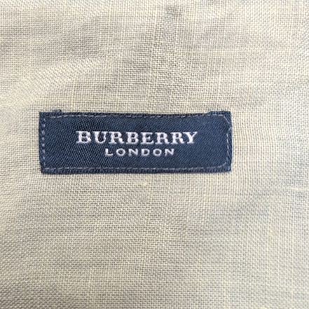 Chemise BURBERRY Lin XL Vert Kaki Logo Brodé Manches Courtes