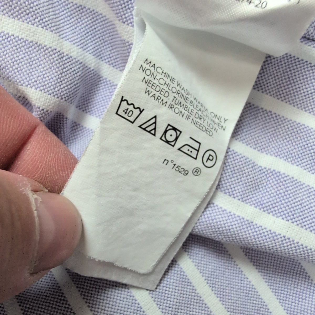 Chemise Ralph Lauren L violet rayures blanc Oxford logo marron coton