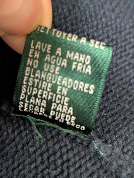 Gilet Lauren Ralph Lauren Femme Bleu Marine 100% Coton Taille M Boutons Gravés