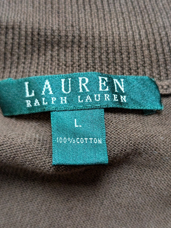Gilet Lauren Ralph Lauren Femme Marron et Noir Coton Taille L Sans Boutons