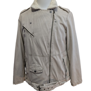 Blouson Veste Levis Homme L Doublé Sherpa Crème Beige Vintage Fermeture Zip