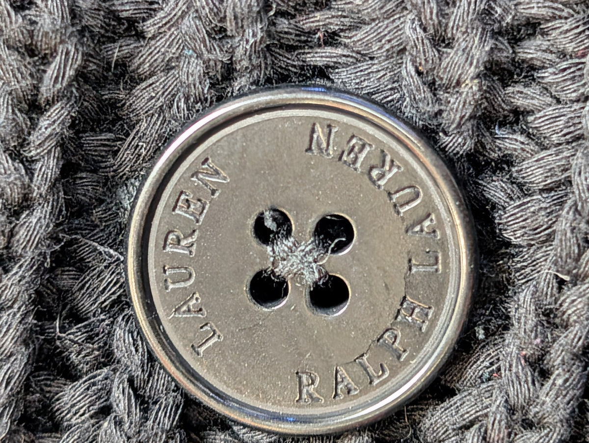 Gilet Lauren Ralph Lauren Femme S Noir Coton Maille Torsadée Cardigan
