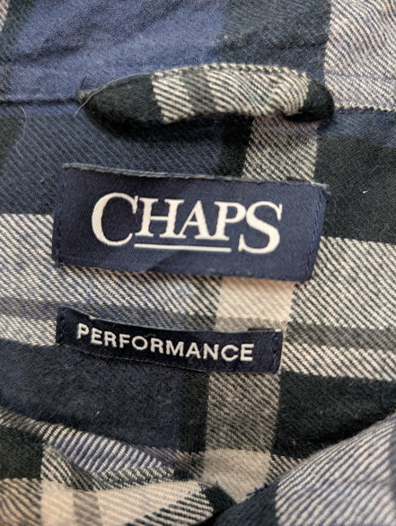 Chemise CHAPS Flanelle Coton T.M - Carreaux Bleu Marine Performance
