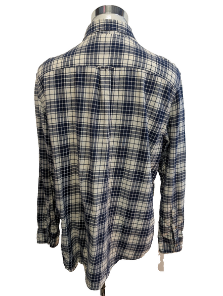 Chemise Flanelle CHAPS L Bûcheron Bleu Blanc 100% Coton |283S