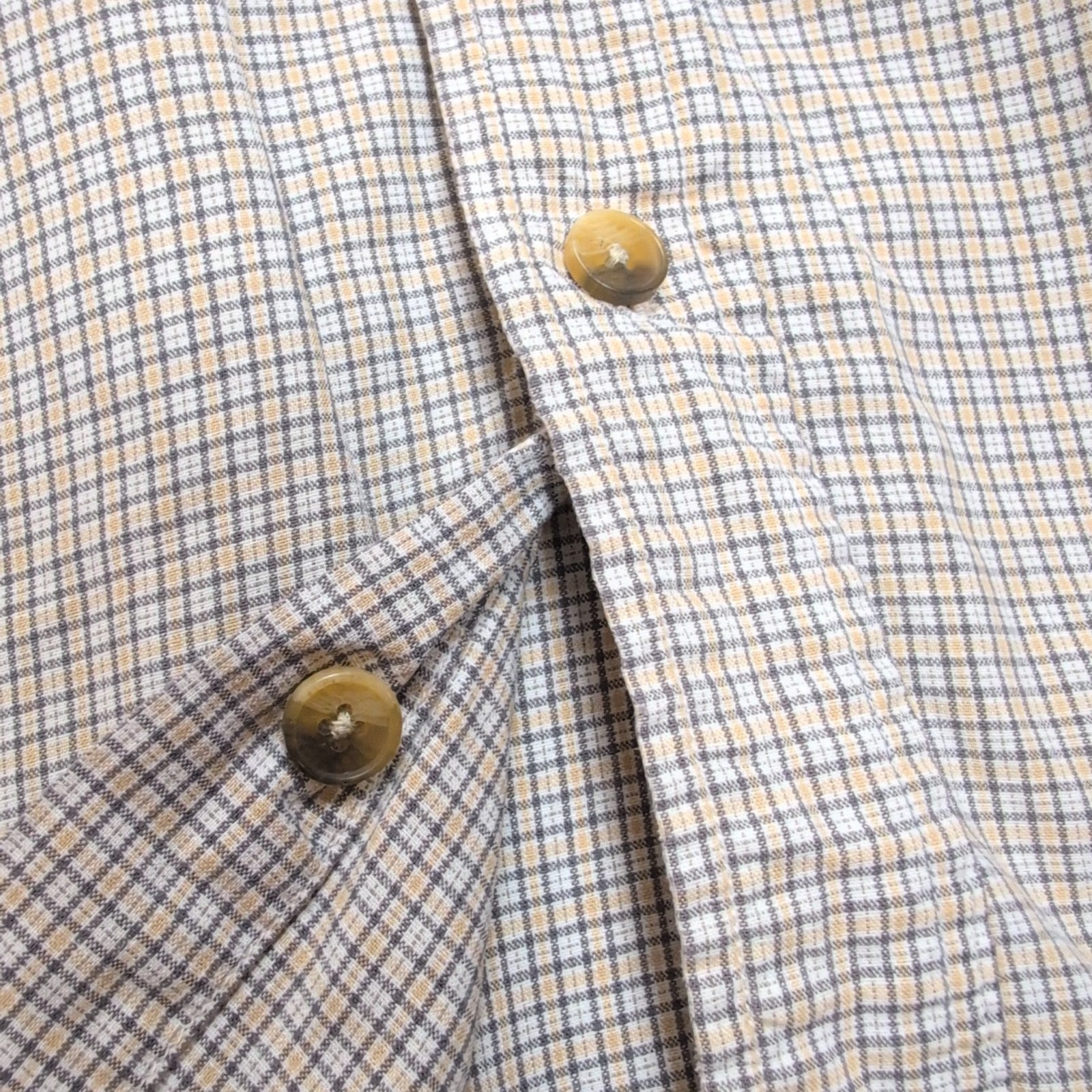 Chemise Dockers manches courtes motif micro-carreaux gris et crème M