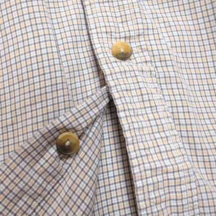 Chemise Dockers manches courtes motif micro-carreaux gris et crème M