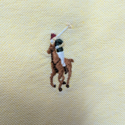 Chemise Ralph Lauren L Jaune Uni Logo Marron Coton Manches longues
