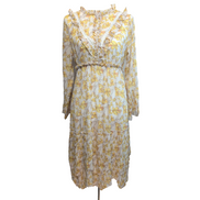 Robe CUBIC T.M Crème Fleurs Jaunes Bohème Neuve