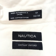 Chemise Nautica XL Blanche Oxford 100% Coton Neuve Étiquette Poche