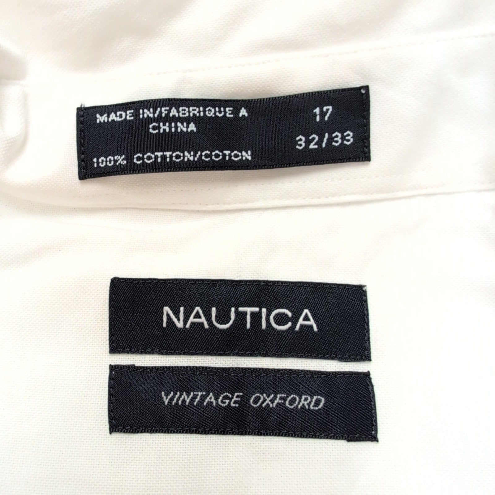 Chemise Nautica XL Blanche Oxford 100% Coton Neuve Étiquette Poche