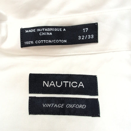 Chemise Nautica XL Blanche Oxford 100% Coton Neuve Étiquette Poche