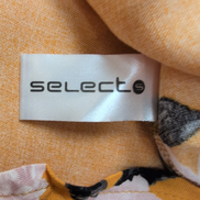 Haut Femme Select 38 Jaune Moutarde Fleuri 100% Viscose Manches 3/4 Neuf