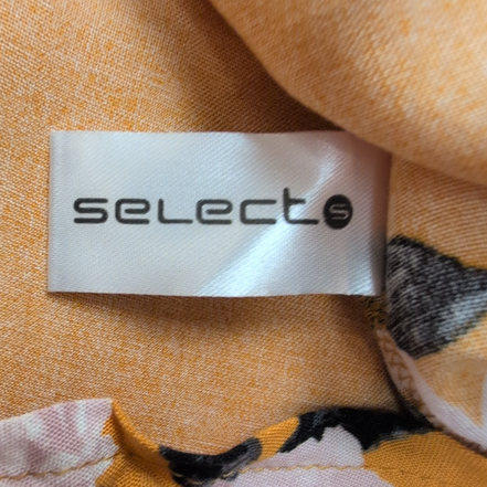 Haut Femme Select 38 Jaune Moutarde Fleuri 100% Viscose Manches 3/4 Neuf