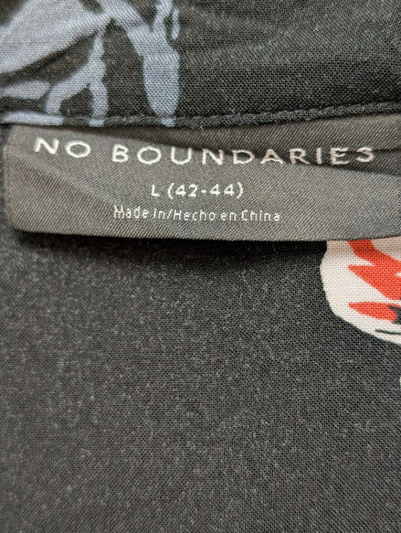 Chemise Hawaïenne NO BOUNDARIES Noire Fleurie Blanche - Taille L