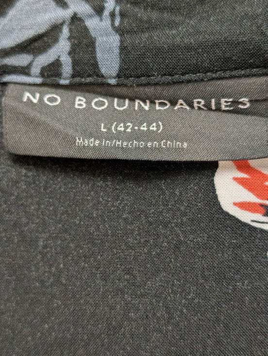 Chemise Hawaïenne NO BOUNDARIES Noire Fleurie Blanche - Taille L
