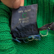 Pull Col Roulé Ralph Lauren Vert 100% Coton Logo Marron - Taille S