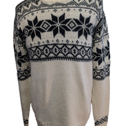 Pull POLO RALPH LAUREN Flocon Neige Taille L Blanc Noir Cachemire Angora Luxe