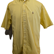 Ralph Lauren Chemise Blake M Jaune Logo Marron Manches Courtes