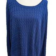 Pull Femme Tommy Hilfiger Bleu Électrique Torsadé - Taille 3XL