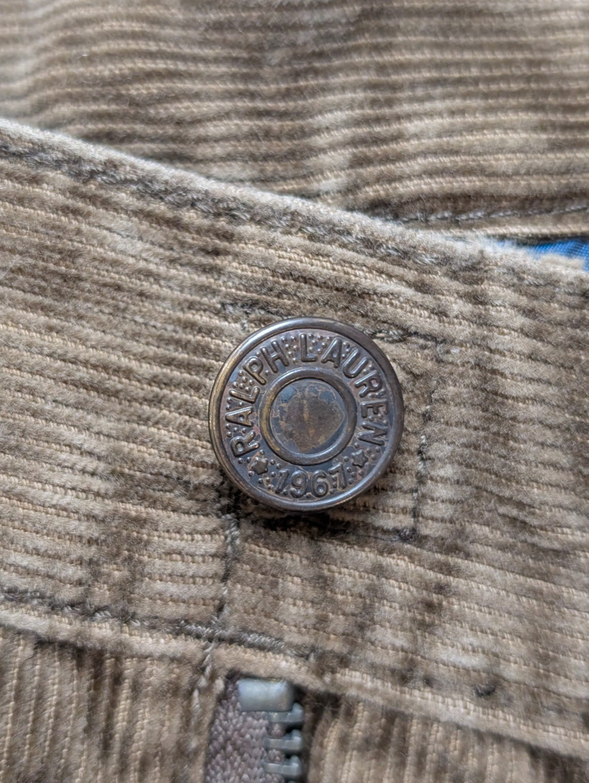 Pantalon Velours Côtelé Polo Ralph Lauren W38 L28 Beige Homme Vintage Jean